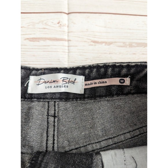 Denim Blvd Womens Cutoff Jean Shorts Size M Hi Rise Frayed Edge Grey Charcoal - Picture 4 of 5